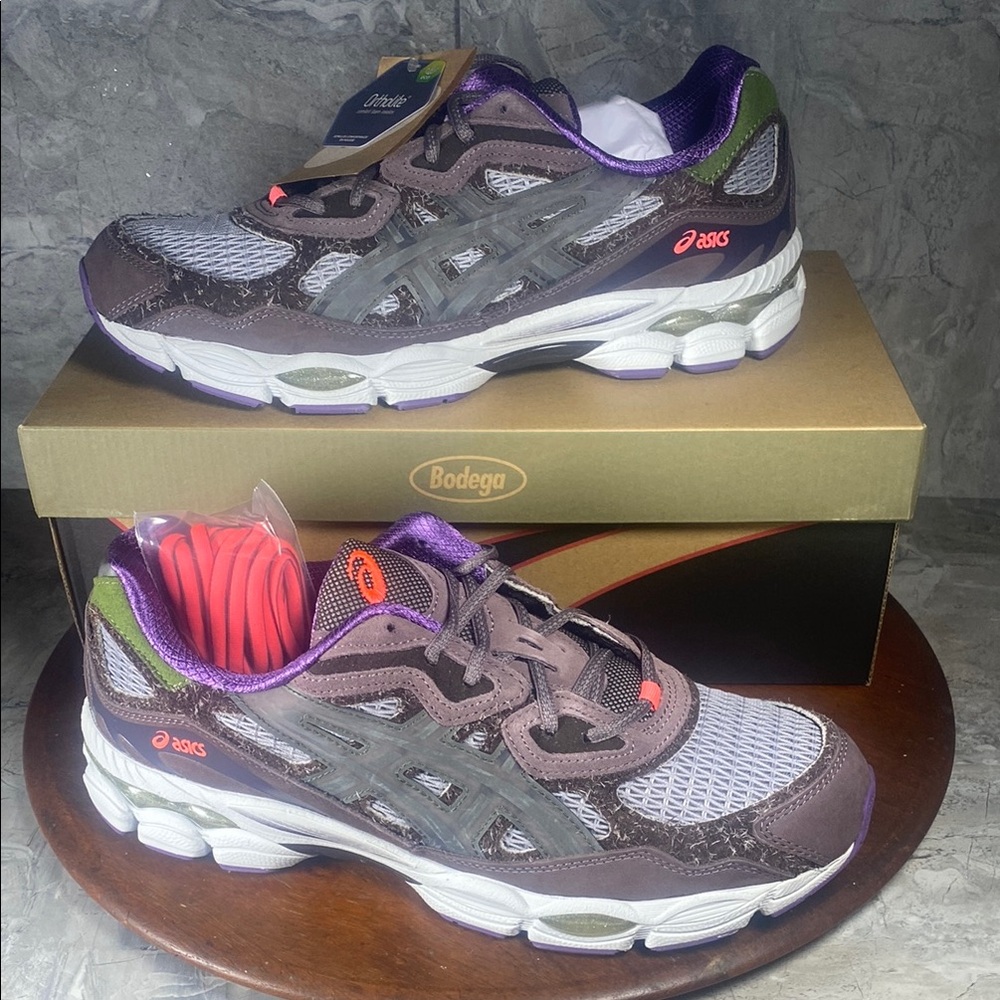 NWT ASICS X BODEGA GEL-NYC “After-Hours”Mens Size 11 Drizzle/Plum Truffle Shoes